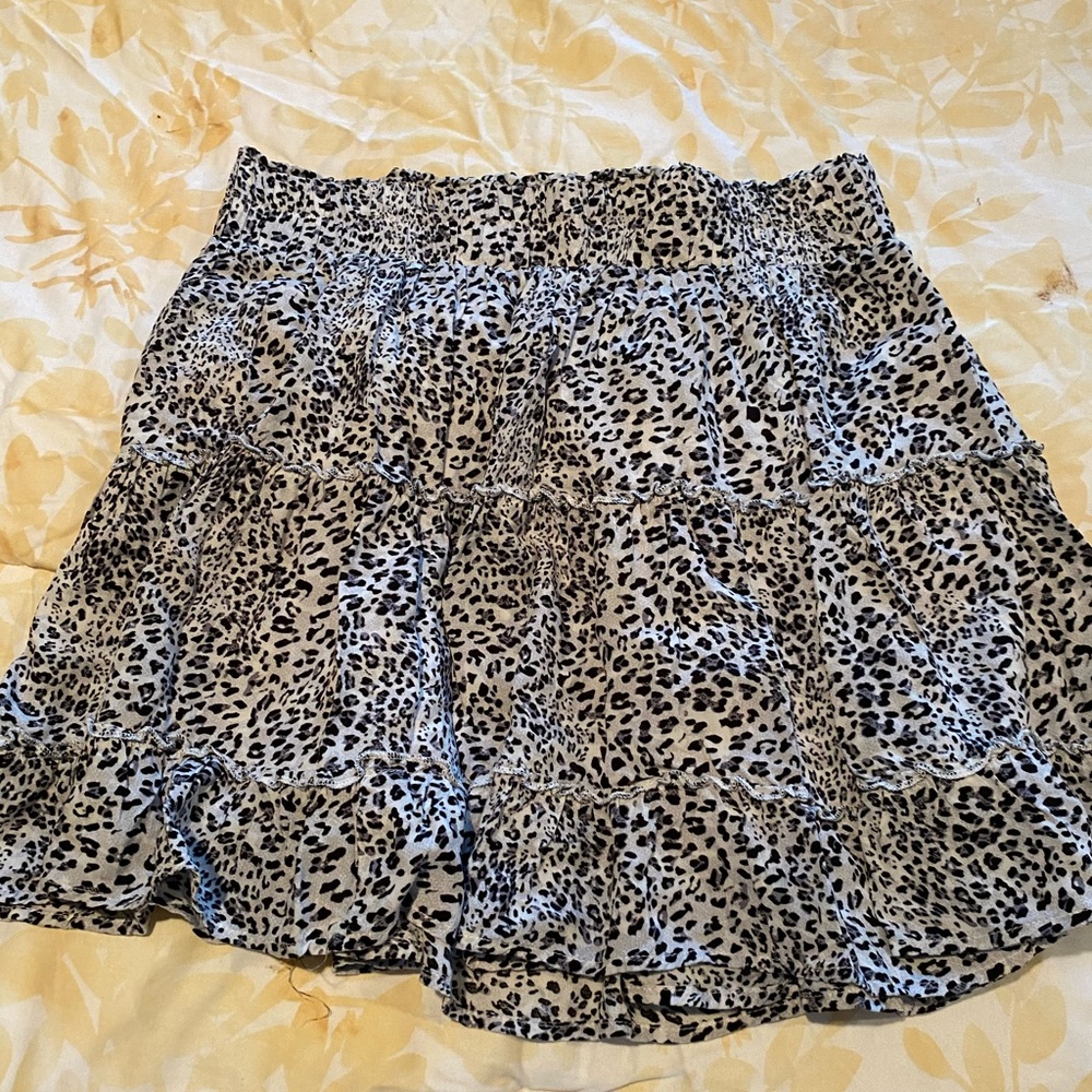 black and white cheetah skirt